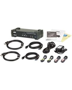 ATEN CS1922M 2-Port USB 3.0 4K DisplayPort MST KVMP Switch (Cables Included)-TAA Compliant