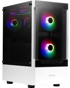 Gamdias TALOS E3 White Mid Tower Gaming case with 3 Built-in 120mm ARGB Fans, Tempered Glass Panel, Sync with 5V ARGB Motherboard