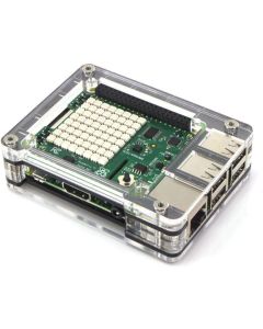 Zebra Short Top HAT Case for Raspberry Pi 2B, 3B, & 3B+ ~ Black Ice C4Labs