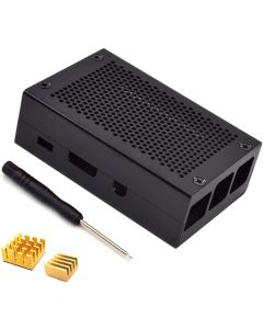 ZkeeShop Aluminum Case Protective Case with Aluminum Heatsink Compatible with Raspberry Pi 3 Model B RPi 2 (Not Include Raspberry Pi Board) (Black)