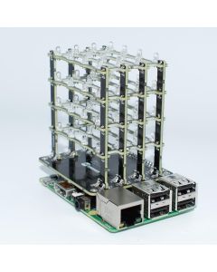 sb components PiCube 4x4x4 LED Cube for Raspberry Pi 3,2, Zero and A+ Assembled (Blue)