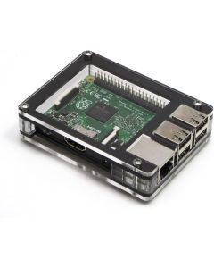 Zebra SOLID Top ~ Raspberry Pi3, 2 and B+ (Black Ice) with Heatsinks by C4Labs